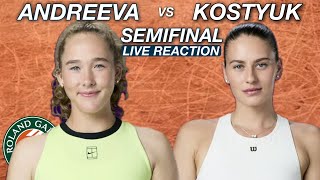 Andreeva vs Kostyuk 2026 Roland Garros Semifinal Live Reaction & Watchalong