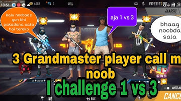 3 Random global player call me Noob and abused me. I challenge them 1vs3 || 1 vs 3 clash squad ||