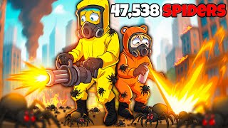 4 Friends Vs 10,000 Spiders in Kill it With Fire 2 Wealth