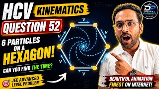 HCV Kinematics Q52 Explained 🔥 | 6 Particles Chasing on a Hexagon | Beautiful Animation | #jeemains 
