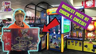 Winning the BIGGEST PRIZE at Chuck E Cheese! Huge Jackpots!