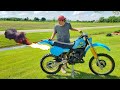 My $100 Dirt bike Started on FIRE! (NOT GOOD)