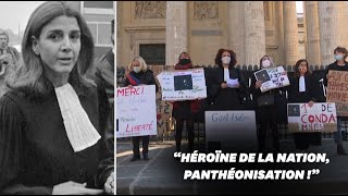 Gisèle Halimi au Panthéon: des militantes féministes manifestent à Paris