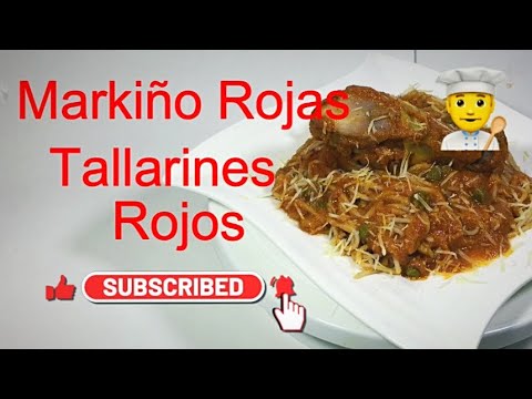 Tallarines Rojos con pollo 🍝 Fideos Rojos Red spaghetti gastronomia ...