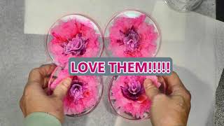 Valentine Resin Art: Bright Pink Bloom Coasters with Epoxy Resin