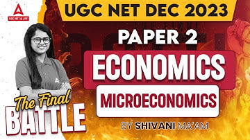UGC NET Economics | Microeconomics UGC NET | UGC NET Paper 2 Economics by shivani sharma