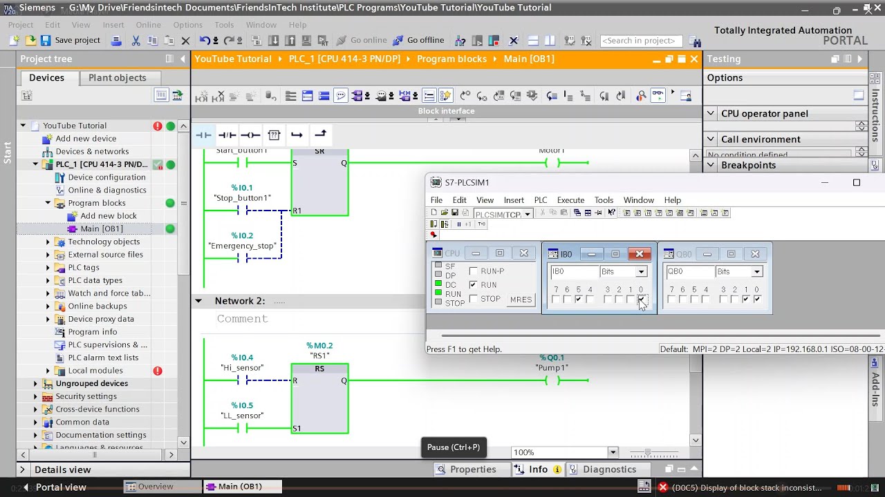 SR & RS Flip-Flop in PLC Programming | Set & Reset Logic in TIA Portal ...