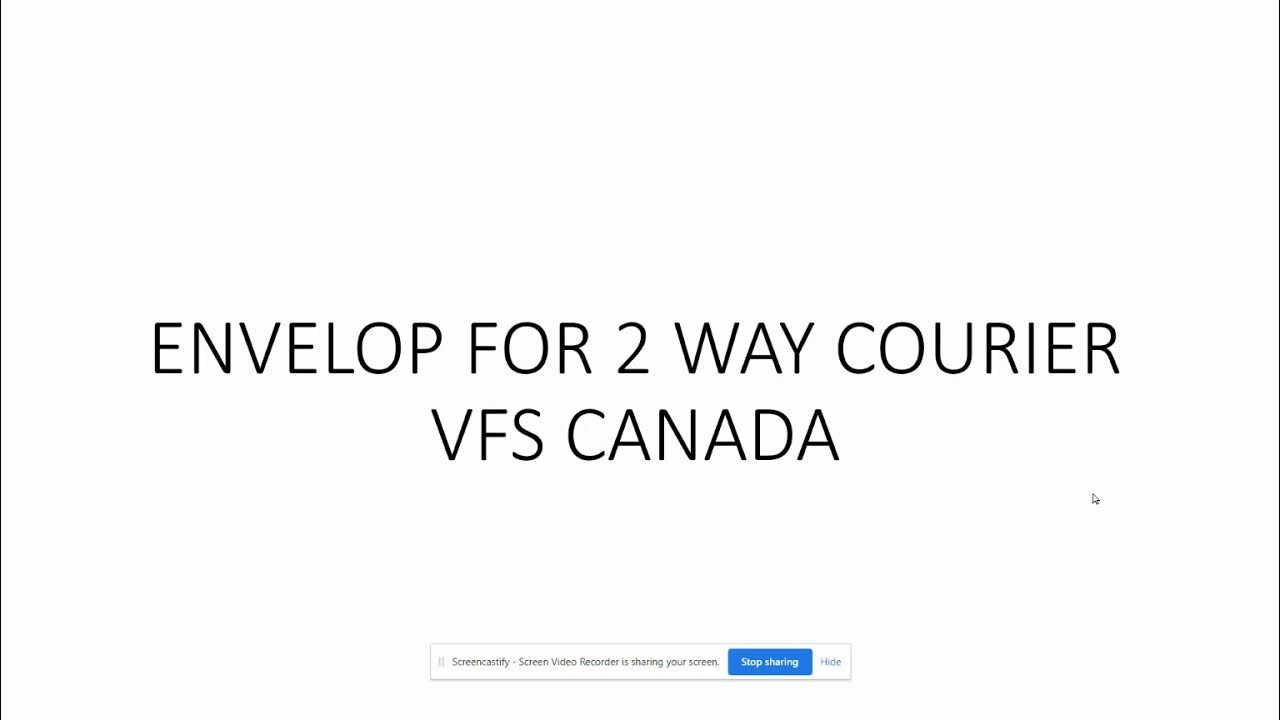 5. Envelop for 2 way courier service VFS CANADA YouTube