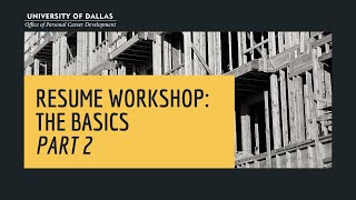 Resume Workshop Part 2