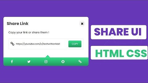 Popup share modal UI design using HTML CSS and JavaScript