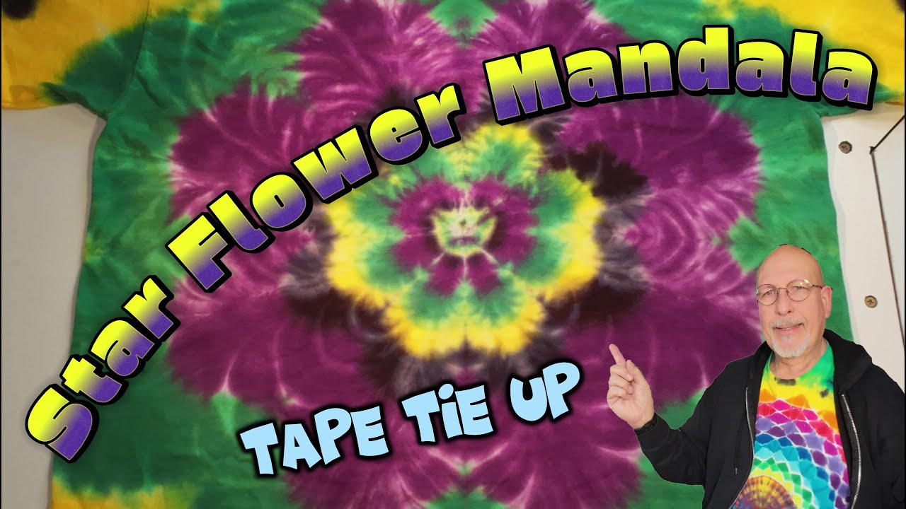 Мандала «Звездный цветок» с использованием малярной ленты.