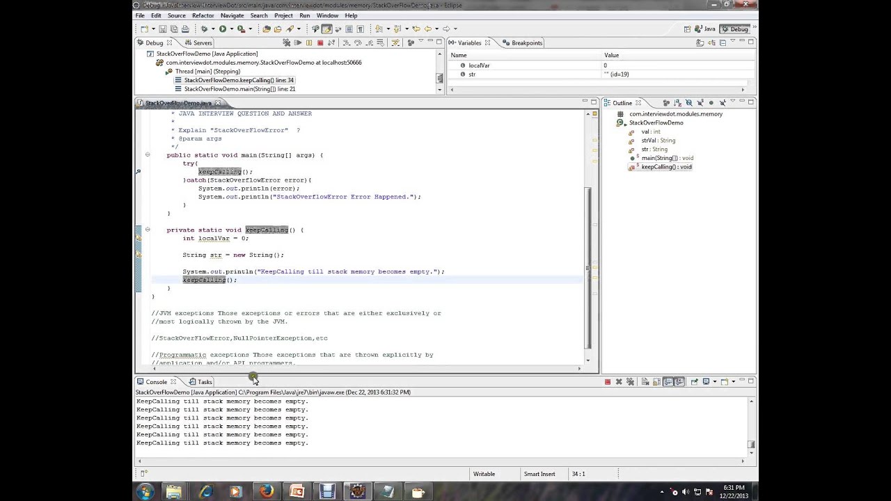 Stackoverflowerror in java what is explain java youtube