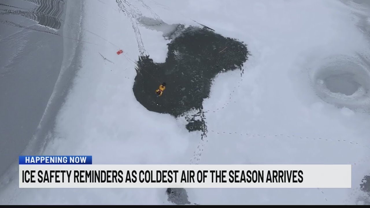 Ice safety reminders as coldest air of the season arrives - YouTube