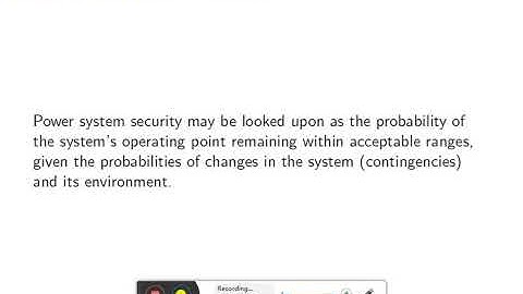Power system reliability and security