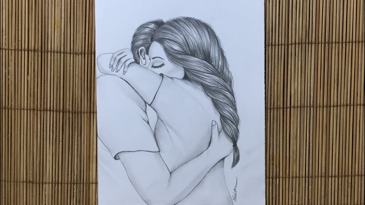 How to Draw a Romantic Couple // Easy Valentines Day Drawing // Pencil ...