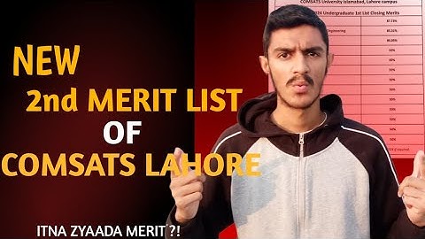 2nd Merit List Of Comsats Lahore 2024 || Comsats Merit List 2024 || Life At Comsats