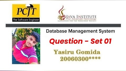 Database Question 01 | Database Management System | Heidi SQL | 1st Year | Java Institute