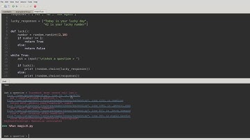 Code a magic 8 ball game in python3