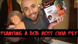 Planting a Bob Ross Chia Pet