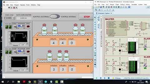Simulasi HMI 2 Konveyor Penyuplai Barang