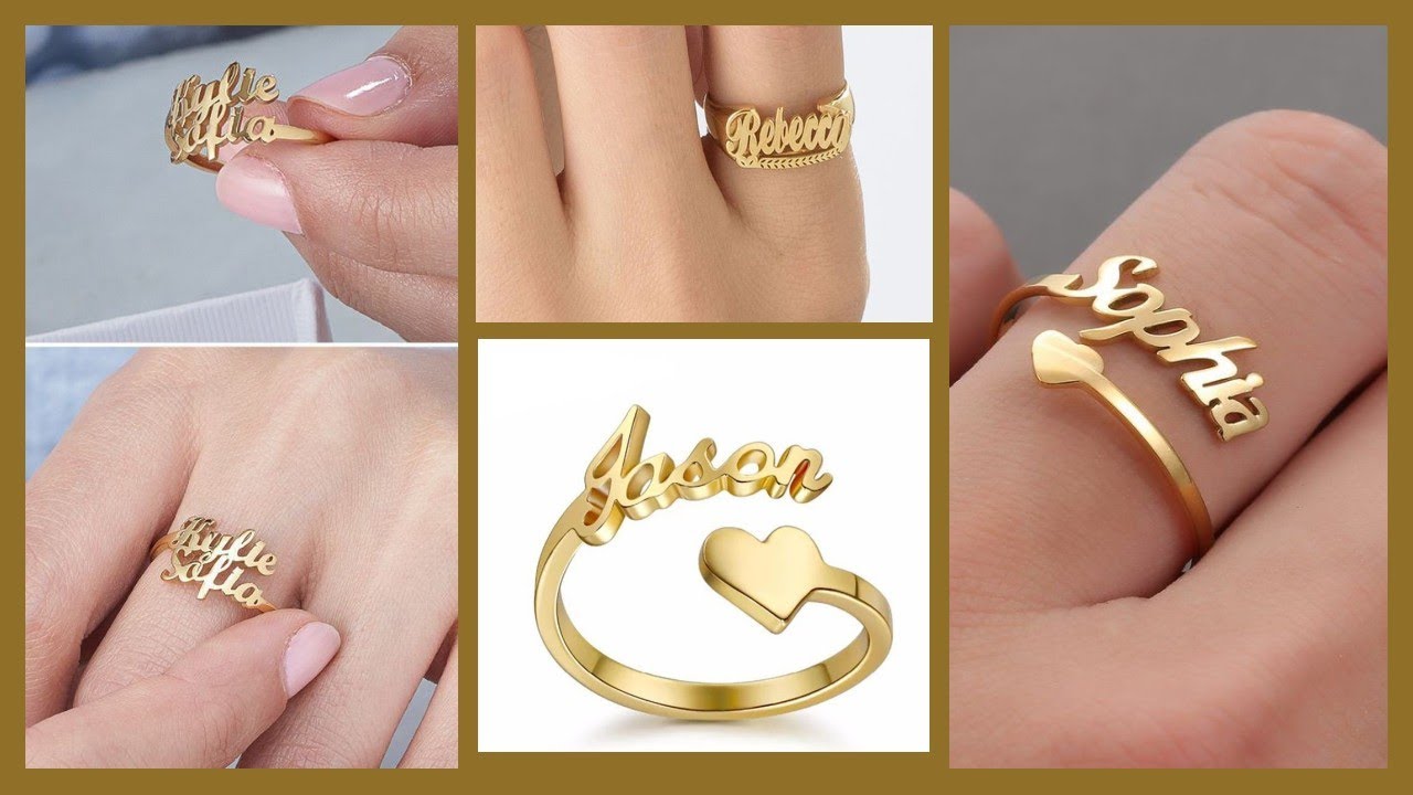Letter M 14KT Yellow Gold Initial Ring