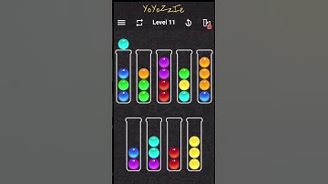 Ball Sort Color Water Puzzle Level 11 Walkthrough 🧪🔵⚪️🟠, #shortz