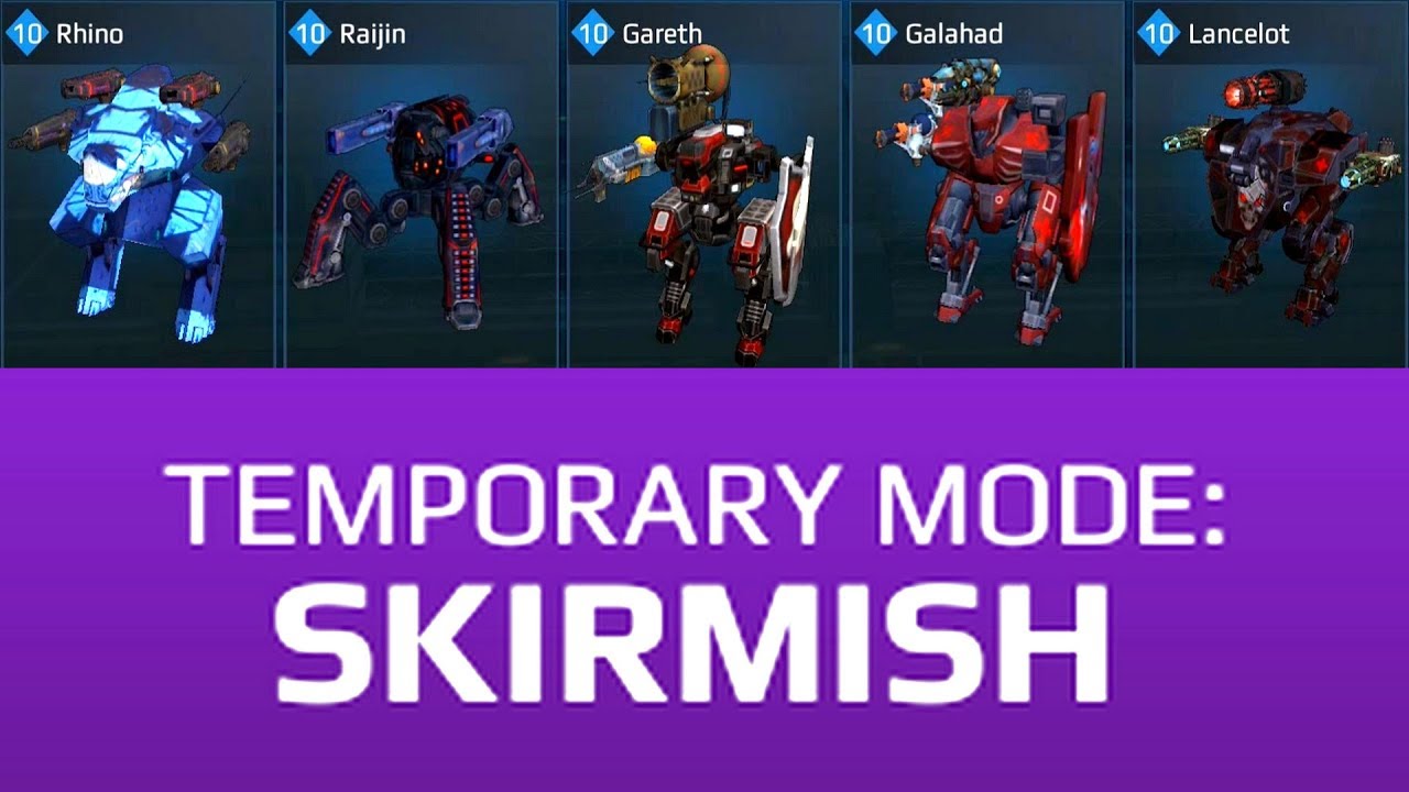 War Robots Rhino Raijin Gareth Galahad Lancelot Skirmish Mode Gameplay