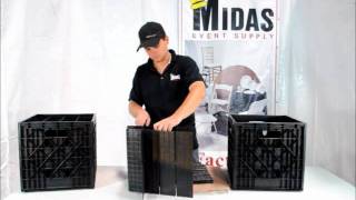 Midas Event Supply Plate Crate Dividers assembly instructions video Watch this video for assembly instructions for the Midas Event Supply Plate Crate Dividers for charger or base plates, vases, bottles