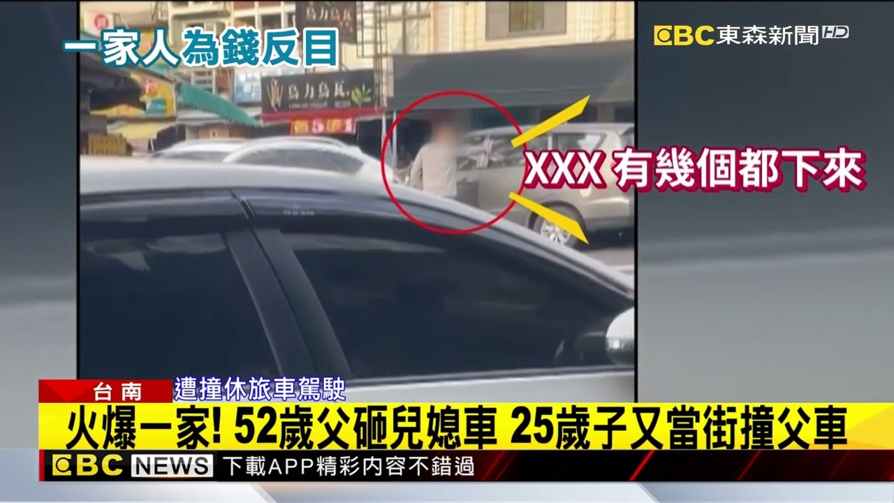 求幫貸款被拒 狠父砸媳車 兒又當街衝撞父車@newsebc