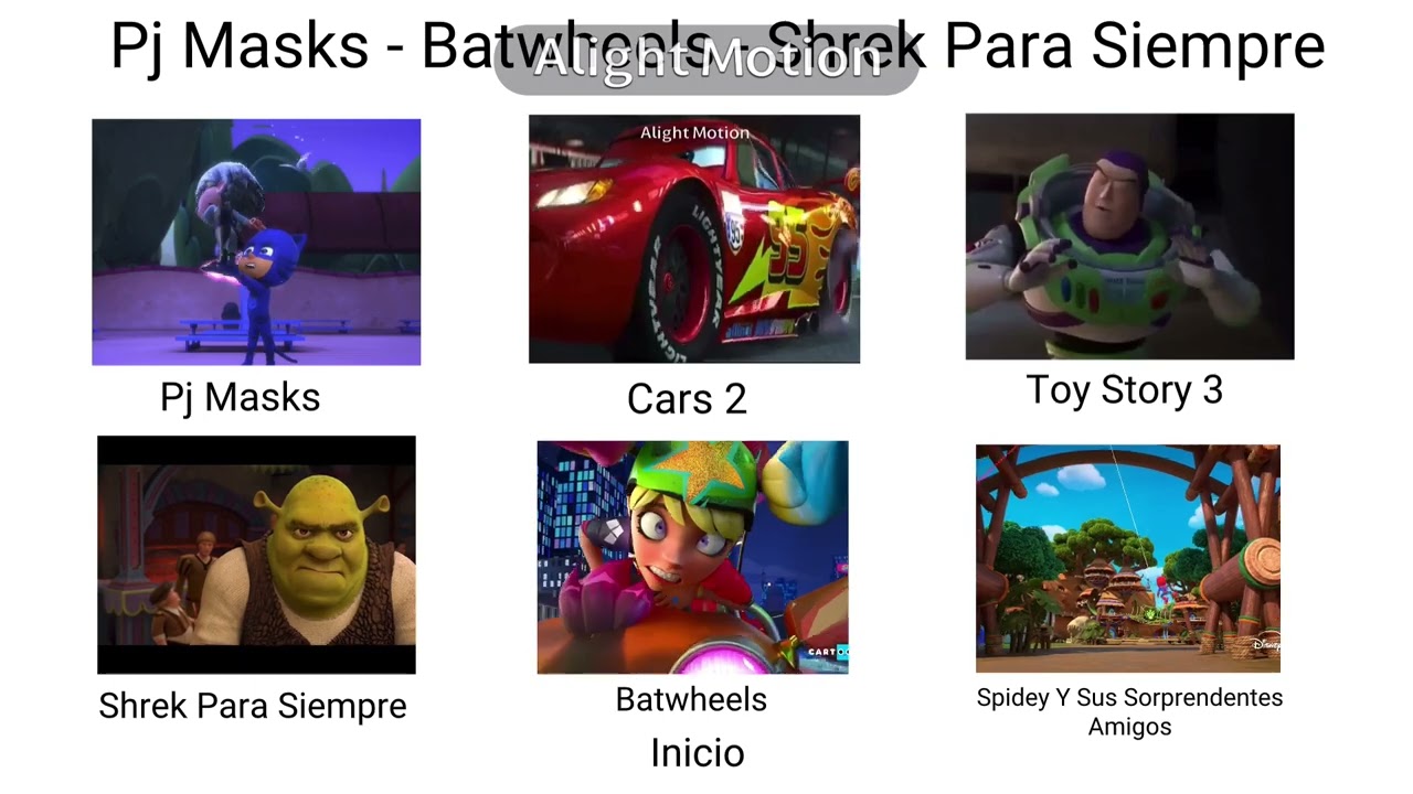 Pj Masks - Batwheels - Shrek Para Siempre 6 En 1 DVD Menu 