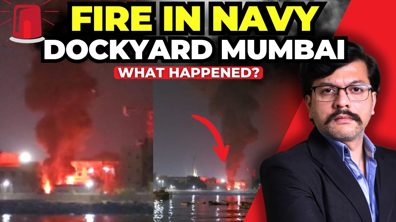 🚨 BIG FIRE in Indian Navy Dockyard near Western Naval Command Headquarters in Mumbai