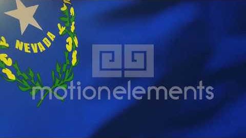 Nevada Flag Waving In The Wind. Looping Sun Rises Style. Animation Loop Stock Animation