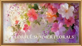 Summer Flower Canopy | Colorful Floral Paintings with Soft Music | Frame TV Art Screensaver 4K screenshot 1