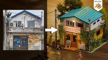 Created Retro Building with blender / Timelapse