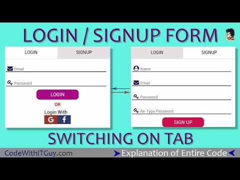 Login Signup Form : HTML Forms which Switch on Tabs using JavaScript | Switching Tabs Form [2019]