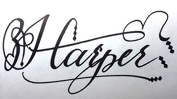Harper Name Signature Calligraphy Status | How to Cursive write with cut Marker #harper @Harper