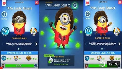 Minion Rush Running Game Upgrading 70s Lady Stuart