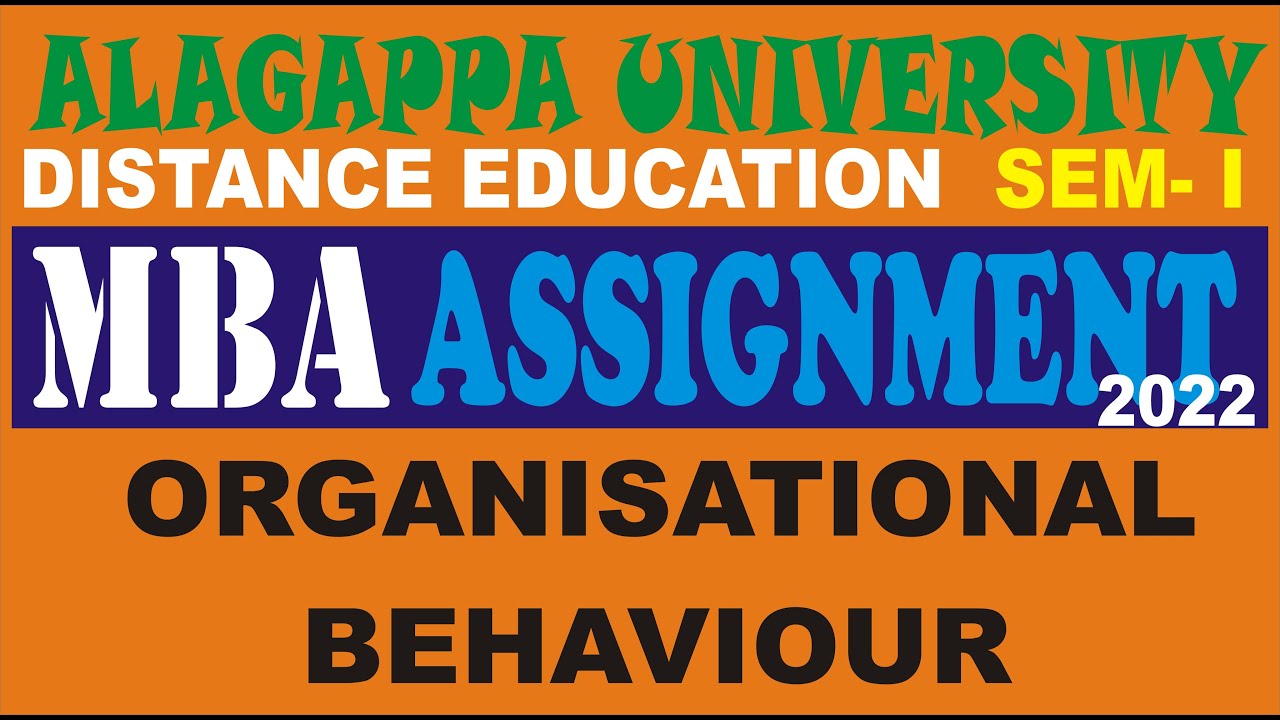 alagappa university mba assignment