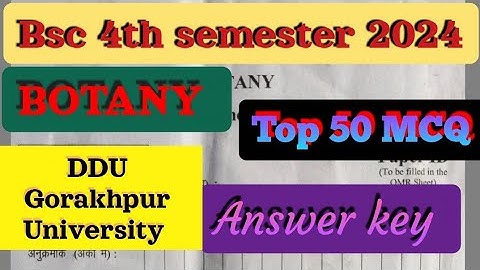 Bsc 4th semester botany question paper 2024 answer key / #bsc #botany  #biobscconnect  #study  #2024