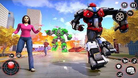 Rescue Robot Transform Game 2021 - FireTruck Helicopter Robot #4 - Android Gameplay