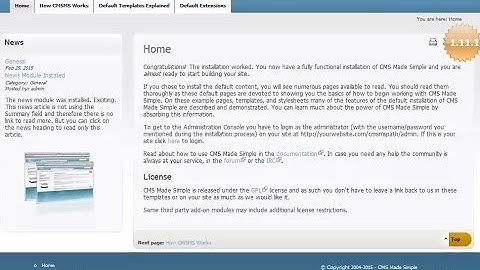 Bitnami CMS made Simple - Installation mit kurzen Einblick