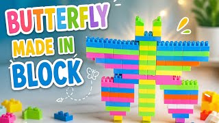 This is a beautiful butterfly made with colorful blocks #butterfly#blocks#buildingblocks#kidsvideo
