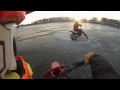 Dirt Bike Studded Tire Wheelies - Ice Riding - Minnesota Winter (Go Pro Hero) Revering Ranch