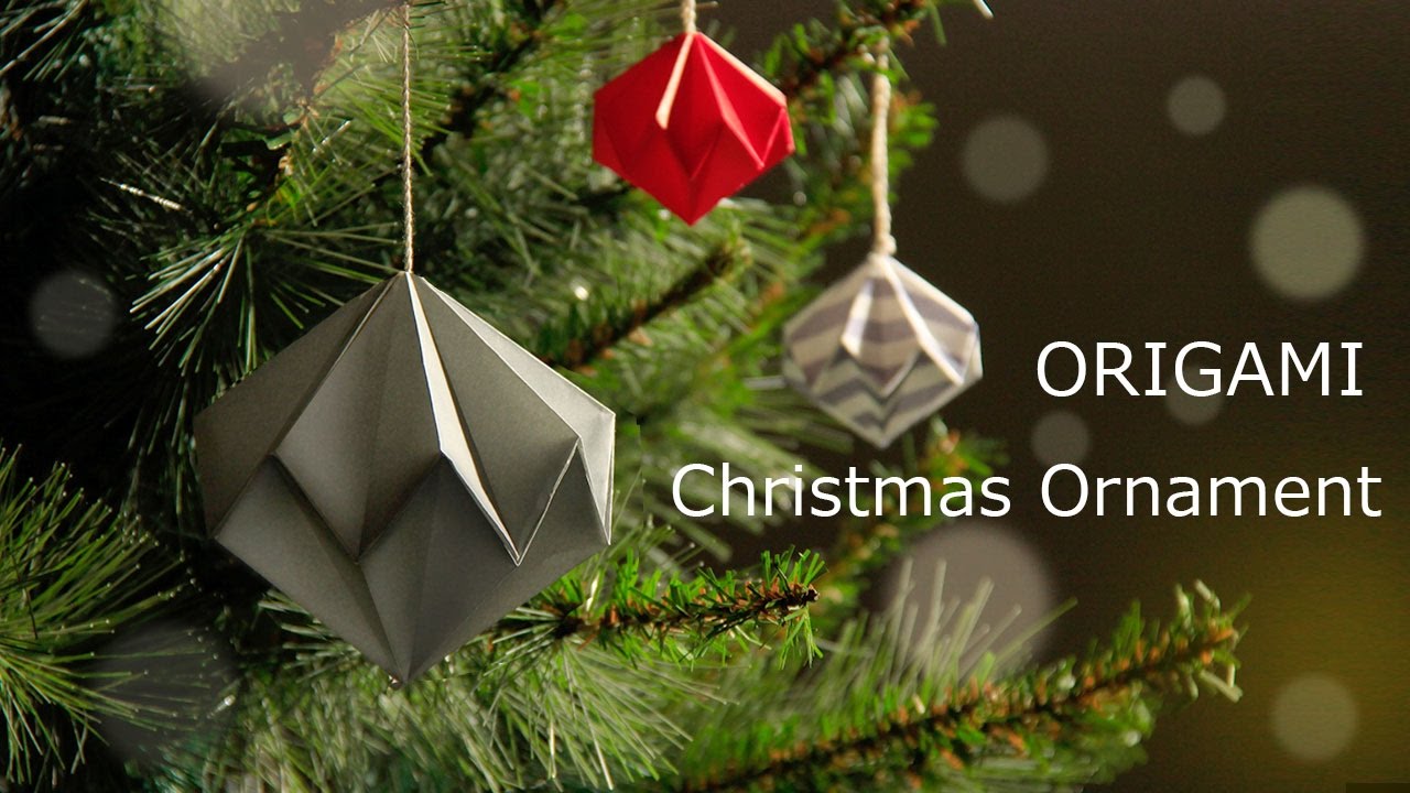 折り紙でオーナメント飾りの折り方 クリスマスツリーにも おりがみは２枚使います Origami Ornament Youtube