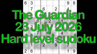 Sudoku solution – The Guardian 23 July 2026 Hard level sudoku screenshot 4