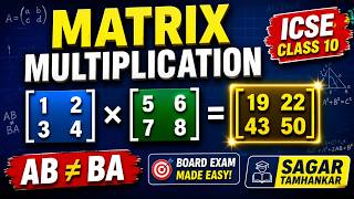Matrix Multiplication Explained | AB ≠ BA | ICSE Class 10 Mathematics