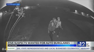 Five suspects carrying assault rifles wanted for Jackson auto burglaries