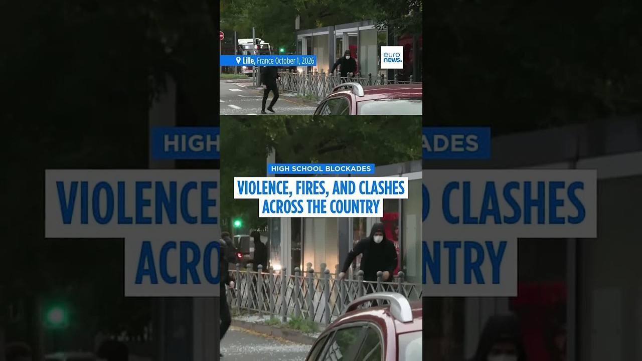 French protests over school conditions spread as students set fires and put up blockades