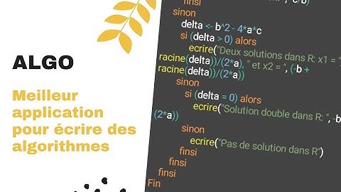 Meilleur application Android pour écrire/apprendre des algorithmes