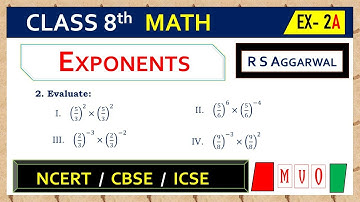 Math Class 8 | Exercise- 2A | Qus. 2 | EXPONENTS | Chapter - 2 | R S AGGARWAL  #mvo #rsaggarwal